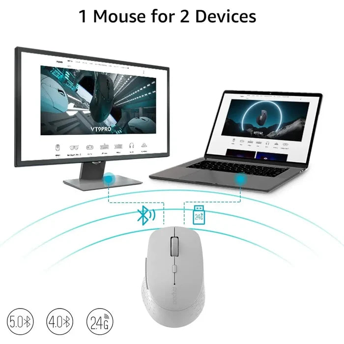 Rapoo M300 Silent Wireless Mouse - Light Grey