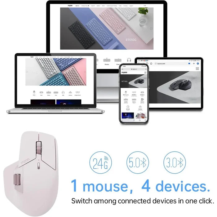 Rapoo MT760L Multi-Device Wireless Mouse - Pink