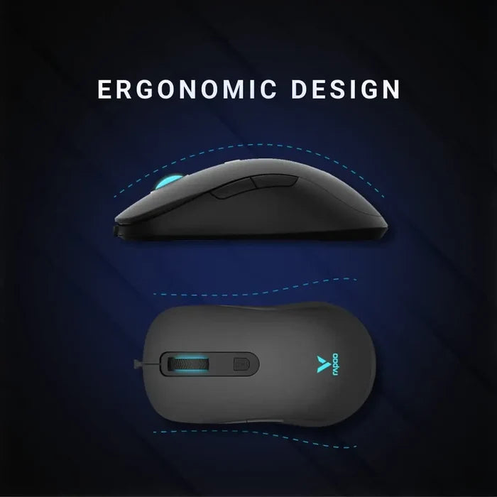 Rapoo V16 RGB Optical Gaming Wired Mouse - Black