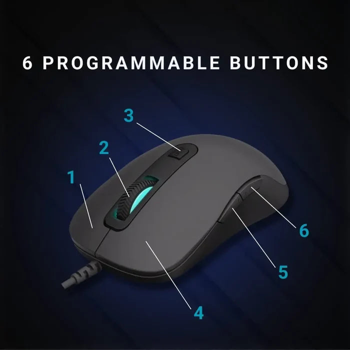 Rapoo V16 RGB Optical Gaming Wired Mouse - Black