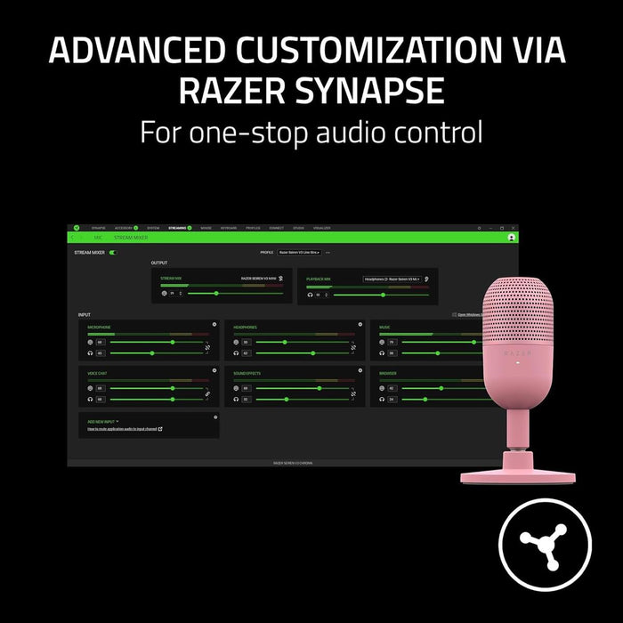 Razer Seiren V3 Mini USB Microphone - Quartz Pink