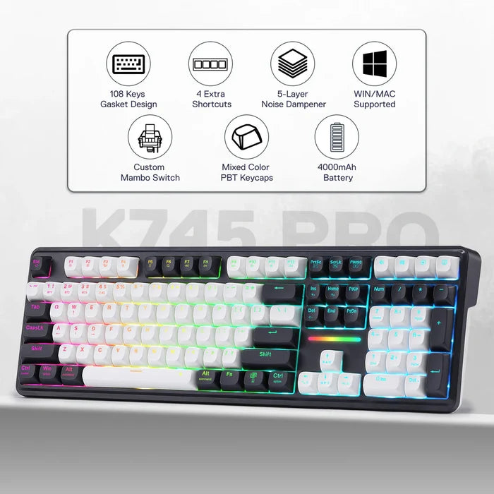 Redragon Antonium Pro K745WB RGB Mechanical Wired Keyboard