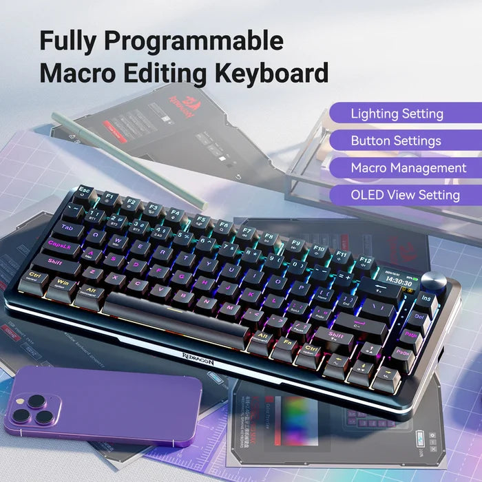 Redragon Flekact Pro K708 RGB TKL Gasket Mechanical Keyboard