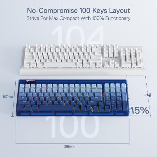 Redragon GAREN PRO K656WB-RGB-PRO 3-Mode Wireless RGB Hot-Swappable Mechanical Gaming Keyboard - PakByte