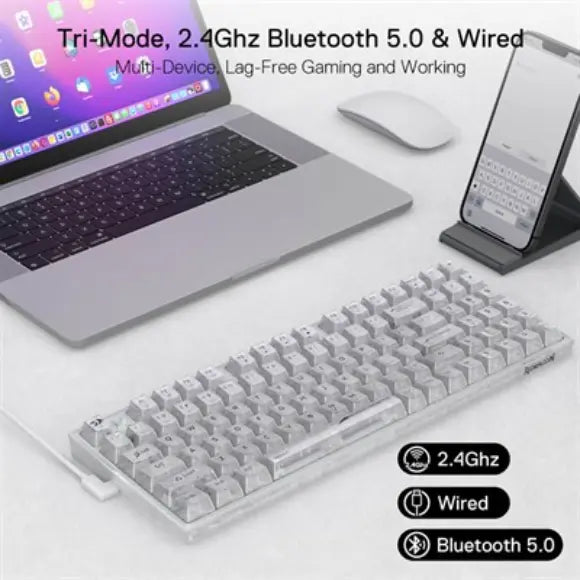 Redragon IRELIA PRO K658CT-RGB-PRO Wireless Mechanical Keyboard | White - PakByte Computers