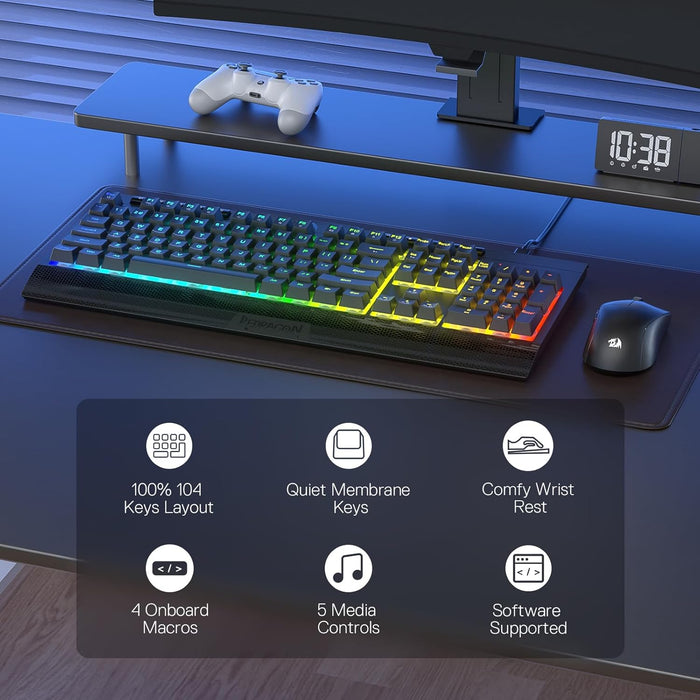 Redragon K525 RGB Wired Membrane Gaming Keyboard - PakByte Computers