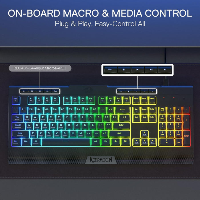 Redragon K525 RGB Wired Membrane Gaming Keyboard - PakByte Computers