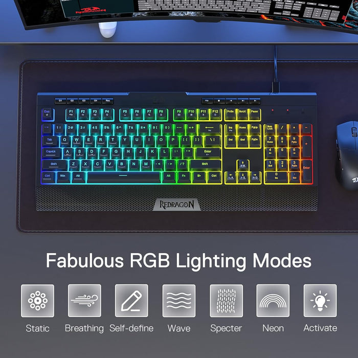 Redragon K525 RGB Wired Membrane Gaming Keyboard - PakByte Computers