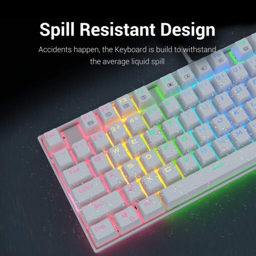 Redragon K552W KUMARA RGB Mechanical Gaming Keyboard (White) - PakByte