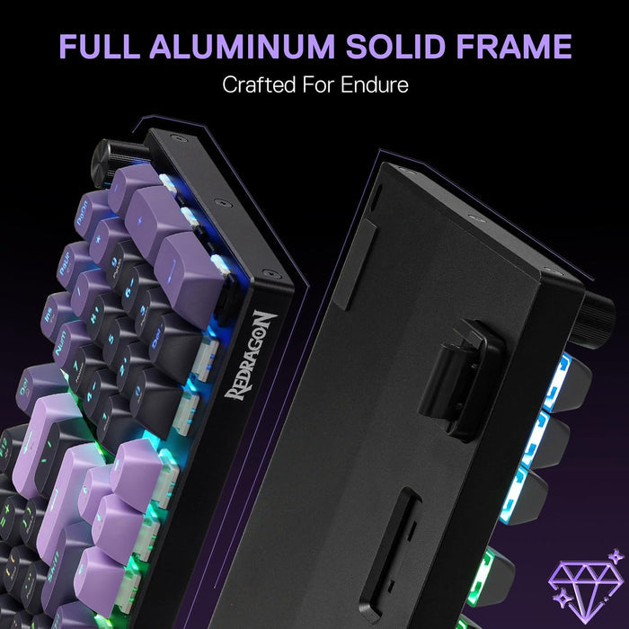 Redragon K740 Wired RGB Gaming Keyboard - Purple Rain - PakByte Computers