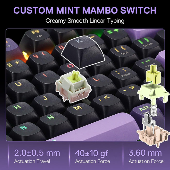 Redragon K740 Wired RGB Gaming Keyboard - Purple Rain - PakByte Computers