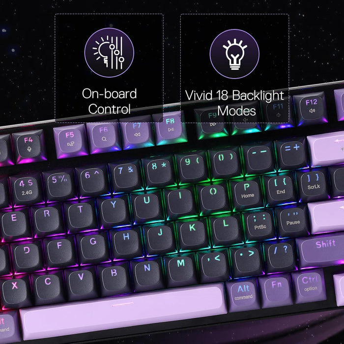 Redragon K740 Wired RGB Gaming Keyboard - Purple Rain - PakByte Computers
