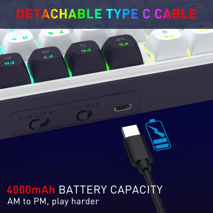 Redragon K744 PRO Wireless Gasket RGB Gaming Keyboard - Cerulean Polar - PakByte Computers