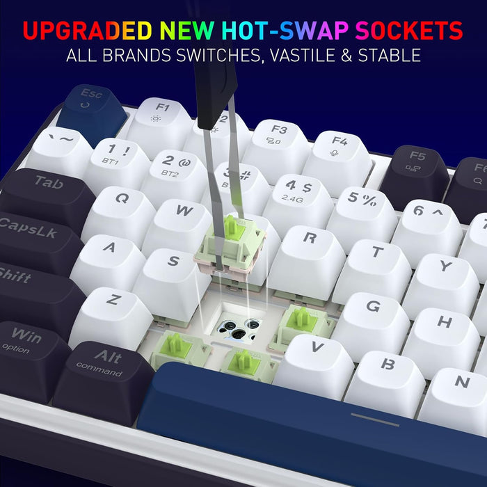 Redragon K744 PRO Wireless Gasket RGB Gaming Keyboard - Cerulean Polar - PakByte Computers