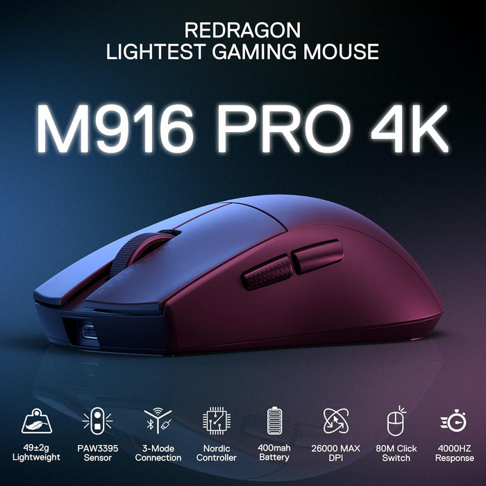 Redragon M916 PRO 3-Mode Wireless Gaming Mouse - PakByte Computers