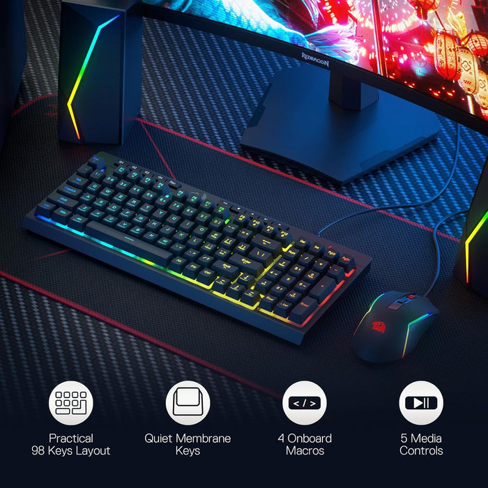 Redragon S141 Gaming Keyboard & Mouse Combo - PakByte Computers