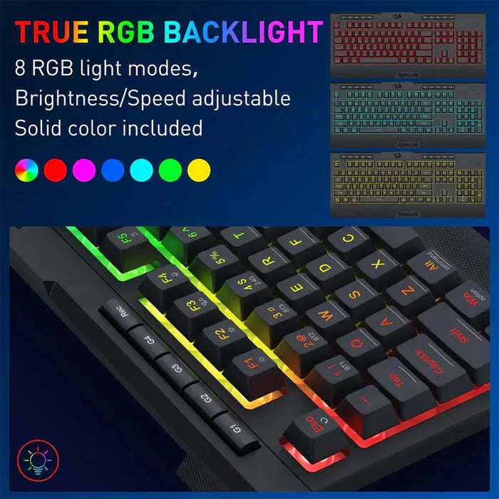 Redragon S151 PRO RGB Membrane Keyboard & Mouse Wireless Combo - PakByte Computers