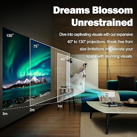 RockTek Smart Mini Projector 4K Support HD Video Projector with Bluetooth - EasySkins, Inc