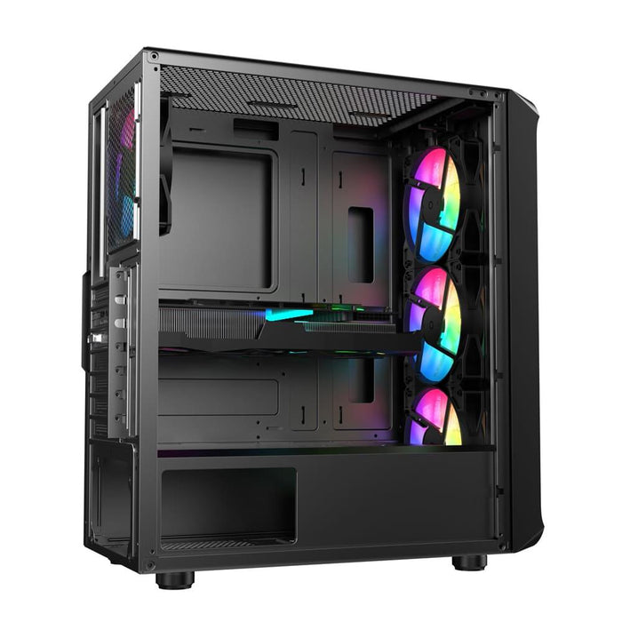Sama 205A ATX 4x ARGB Fans Pre-Installed- Black - PakByte