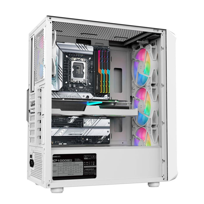 Sama 205A ATX 4x ARGB Fans Pre-Installed- White - PakByte