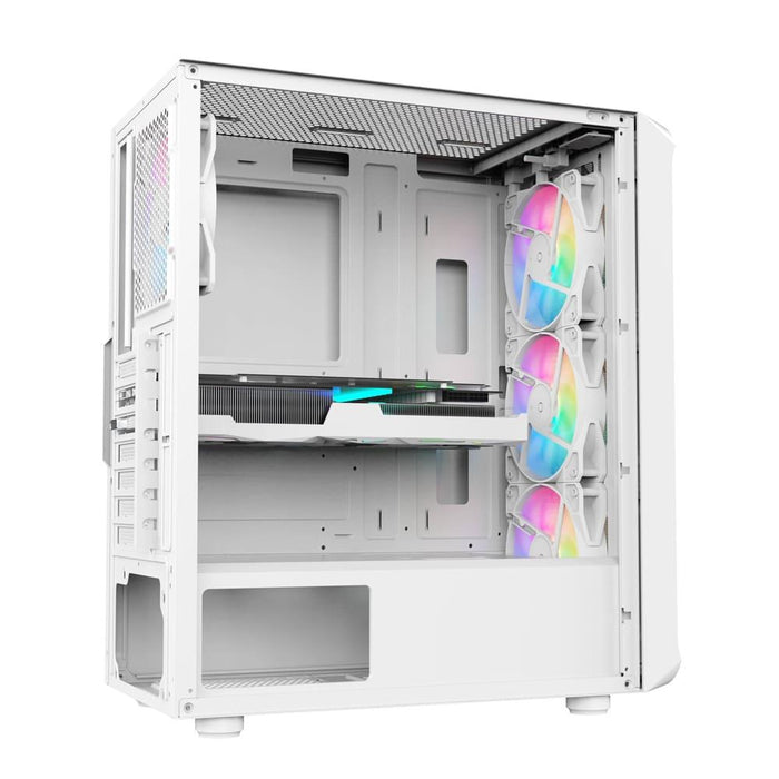 Sama 205A ATX 4x ARGB Fans Pre-Installed- White - PakByte