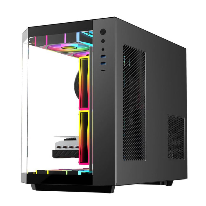 Sama Neview 2771 3x ARGB Fans Pre-Installed M-ATX- Black - PakByte
