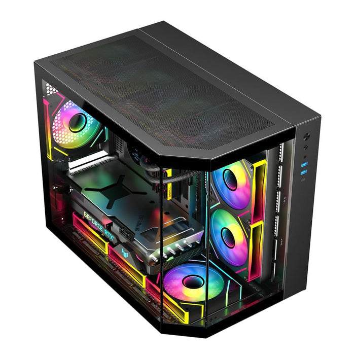 Sama Neview 2771 3x ARGB Fans Pre-Installed M-ATX- Black - PakByte