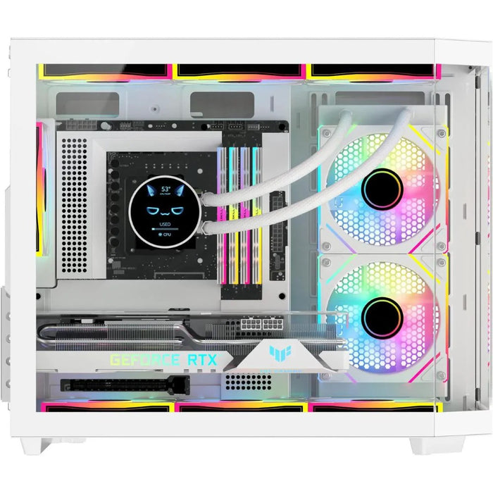 Sama Neview 2771 3x ARGB Fans Pre-Installed M-ATX Computer Case - White - PakByte Computers