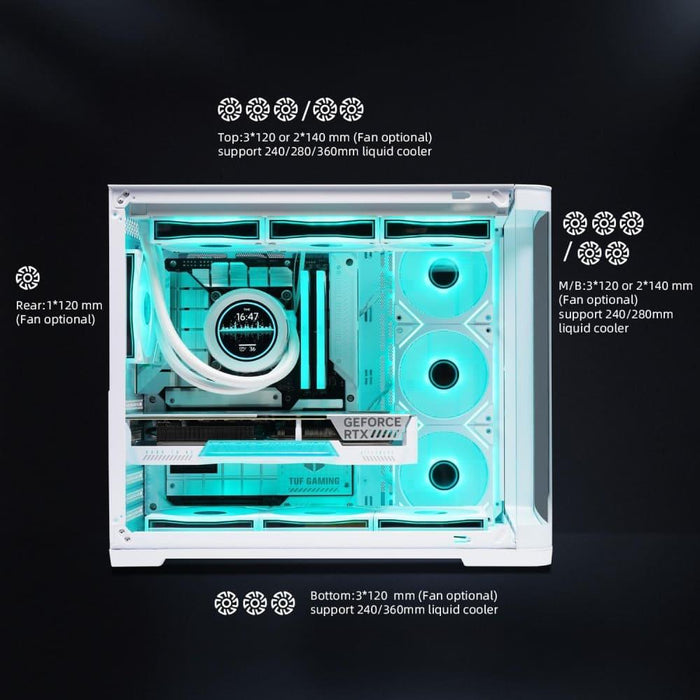 Sama Neview 2851A 4x ARGB Fans | BTF Support ATX- White - PakByte