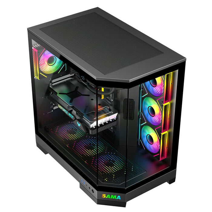 Sama Neview 3021 4x ARGB Fans Pre-Installed ATX - Black - PakByte
