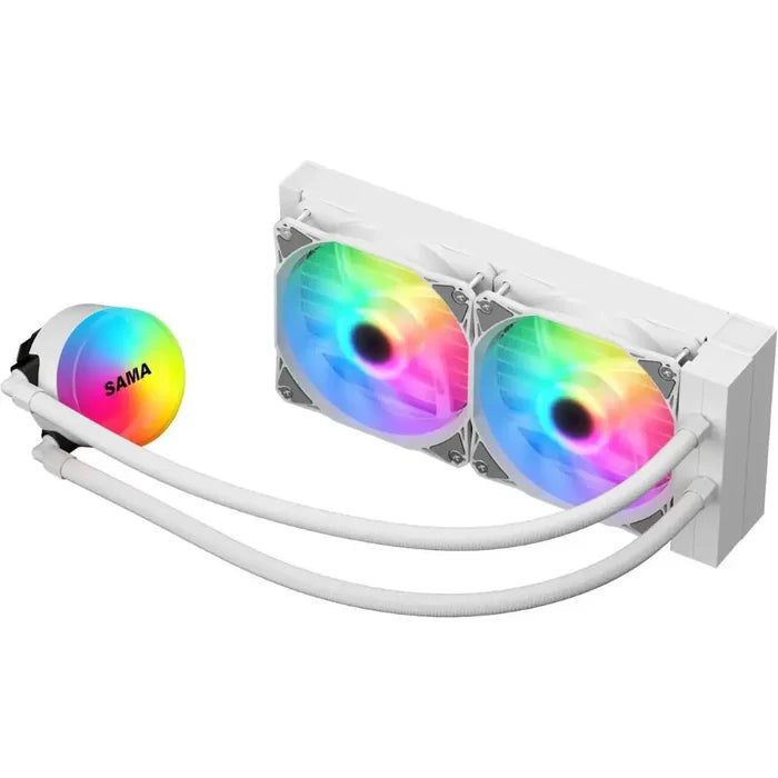 Sama SL240 AIO 240mm Liquid CPU Cooler - White - PakByte Computers