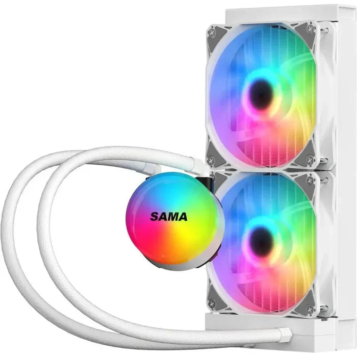 Sama SL240 AIO 240mm Liquid CPU Cooler - White - PakByte Computers
