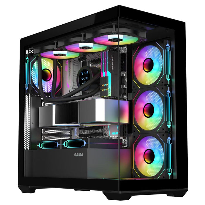 Sama SV-01 4x ARGB Fans | BTF Support ATX- Black - PakByte