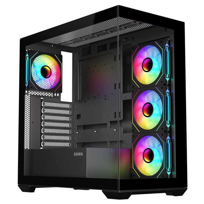 Sama SV-01 4x ARGB Fans | BTF Support ATX- Black - PakByte