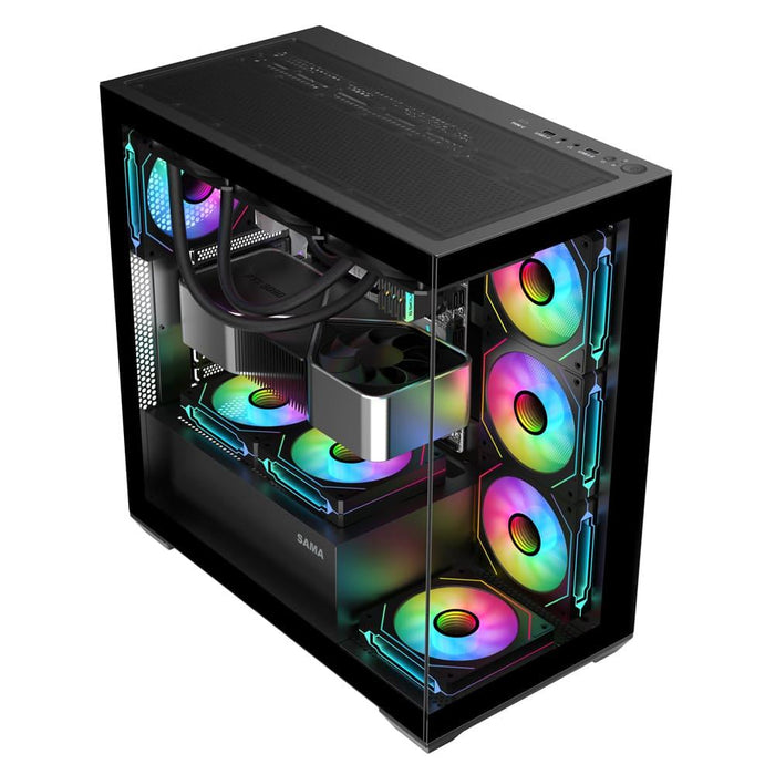 Sama SV-01 4x ARGB Fans | BTF Support ATX- Black - PakByte