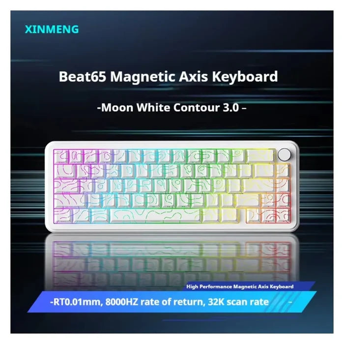Sama Xinmeng Beat65 Rapid Trigger RGB 65% Gaming Keyboard - Moon White Contour 3.0 - PakByte Computers