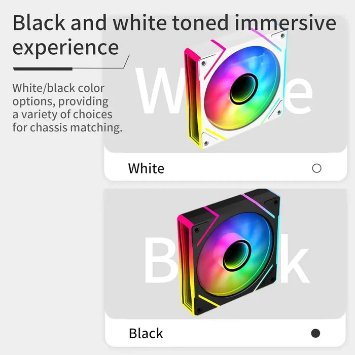 Sama YF1203 Reverse PC Fan 120mm ARGB Single Pack - White - PakByte Computers