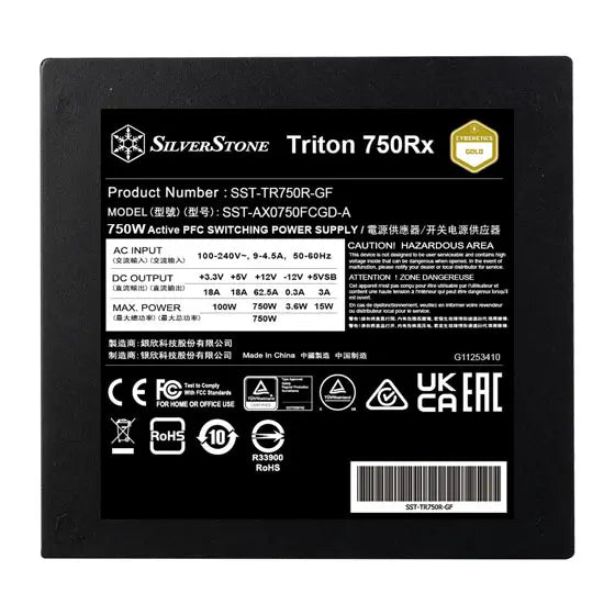 SilverStone Triton 750Rx Cybenetics Gold 750W PCIe 5 ATX 3.1 Power Supply - PakByte Computers