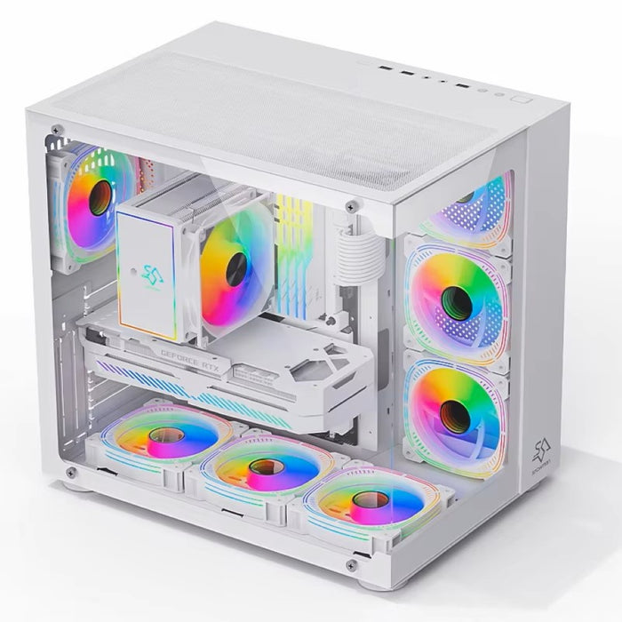 Snowman CS015 Pro Mid Tower Gaming PC Case - White - PakByte Computers