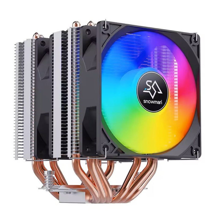Snowman MX6-V3 ARGB Dual Fan CPU Cooler - Black - PakByte Computers