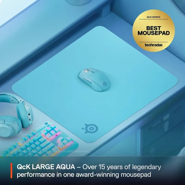 SteelSeries QcK Large Cloth Gaming Mouse Pad - Aqua