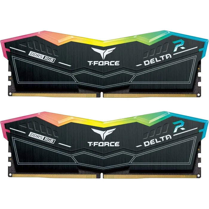 TeamGroup T-Force Delta RGB 16GB (2x8GB) 5200MHz (5200MT/s) CL40 DDR5 Desktop Gaming Memory - Black - PakByte Computers