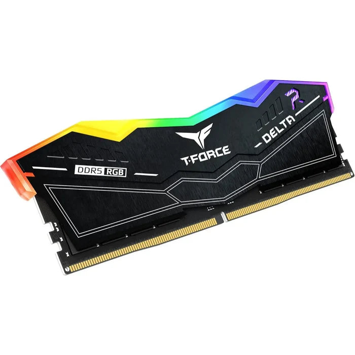 TeamGroup T-Force Delta RGB 64GB (2x32GB) 6000MHz (6000MT/s) CL38 DDR5 Desktop Memory - Black - PakByte Computers
