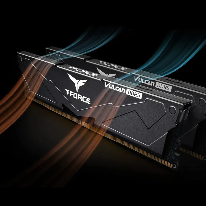 TeamGroup T-Force Vulcan 32GB (2x16GB) 6000MHz CL38 DDR5 Desktop Memory Ram - Black - PakByte Computers