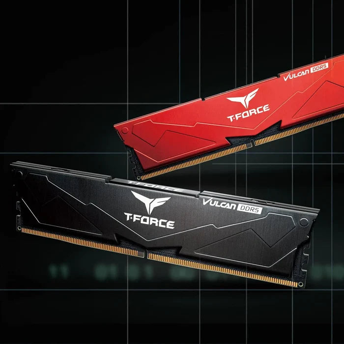 TeamGroup T-Force Vulcan 32GB (2x16GB) 6000MHz CL38 DDR5 Desktop Memory Ram - Red - PakByte Computers