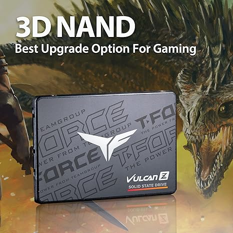 TEAMGROUP T-Force Vulcan Z 512GB SLC Cache 3D NAND TLC 2.5 Inch SATA III Internal Solid State Drive - PakByte Computers