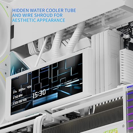 Thermalright A70 Vision ATX Gaming Case with 9.16" LCD Display - White