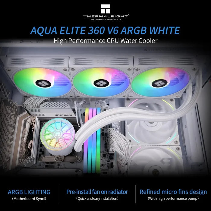 Thermalright Aqua Elite 360 V6 ARGB CPU Liquid Cooler - White