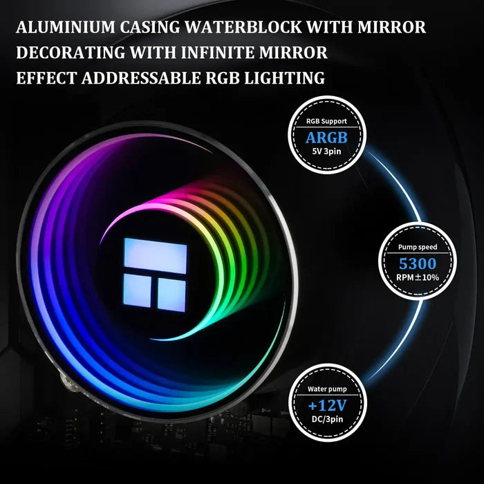 Thermalright Frozen Notte V2 360 ARGB Water Cooling AIO Liquid CPU Cooler - Black - PakByte Computers