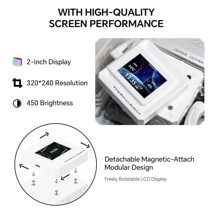 Thermalright Frozen Warframe 360 SE ARGB V2 360mm AIO Liquid CPU Cooler - White